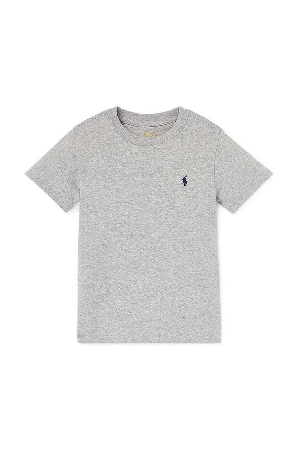 Polo Ralph Lauren Dječja pamučna majica kratkih rukava Polo Ralph Lauren boja: siva, jednobojni model