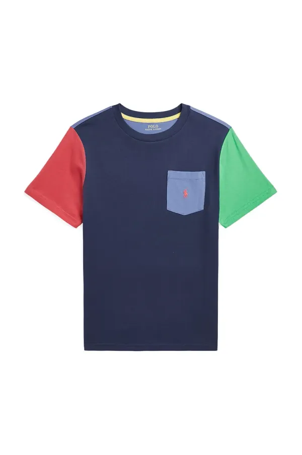 Polo Ralph Lauren Dječja pamučna majica kratkih rukava Polo Ralph Lauren boja: tamno plava, bez uzorka, 323861435010