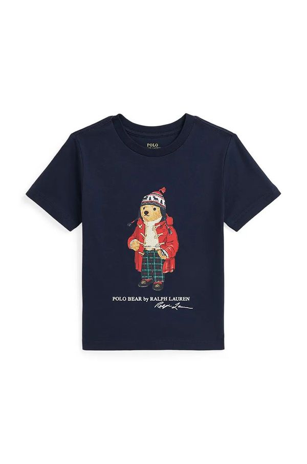 Polo Ralph Lauren Dječja pamučna majica kratkih rukava Polo Ralph Lauren boja: tamno plava, s tiskom, 322853828038