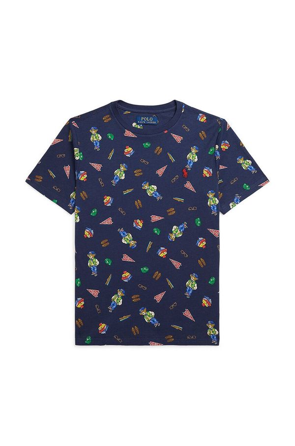 Polo Ralph Lauren Dječja pamučna majica kratkih rukava Polo Ralph Lauren boja: tamno plava, s uzorkom, 323952452001
