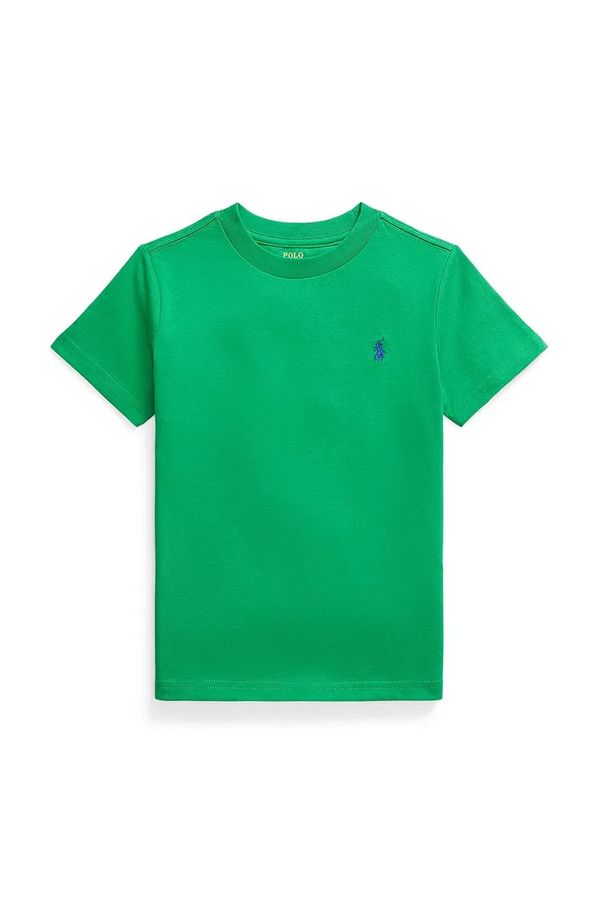 Polo Ralph Lauren Dječja pamučna majica kratkih rukava Polo Ralph Lauren boja: zelena, bez uzorka, 322832904166