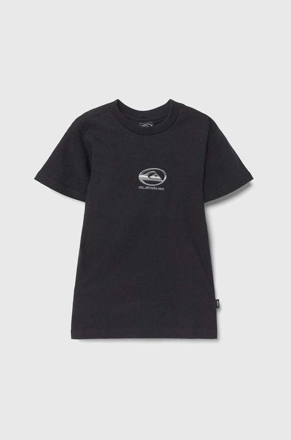 Quiksilver Dječja pamučna majica kratkih rukava Quiksilver CHROME LOGO boja: crna, s tiskom