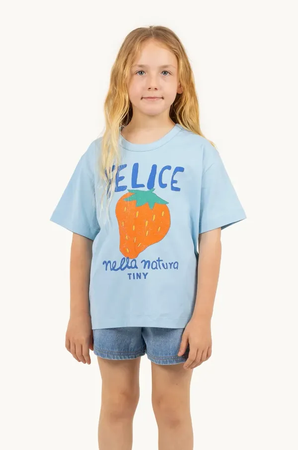 Tinycottons Dječja pamučna majica kratkih rukava Tinycottons NELLA NATURA GRAPHIC TEE s tiskom, SS25-077