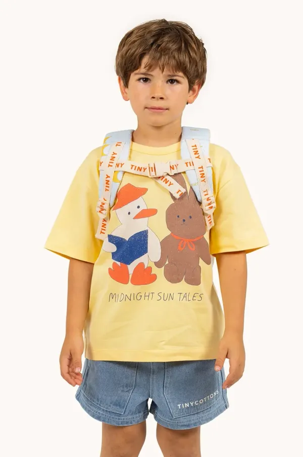 Tinycottons Dječja pamučna majica kratkih rukava Tinycottons READERS GRAPHIC TEE boja: žuta, s tiskom, SS25-085