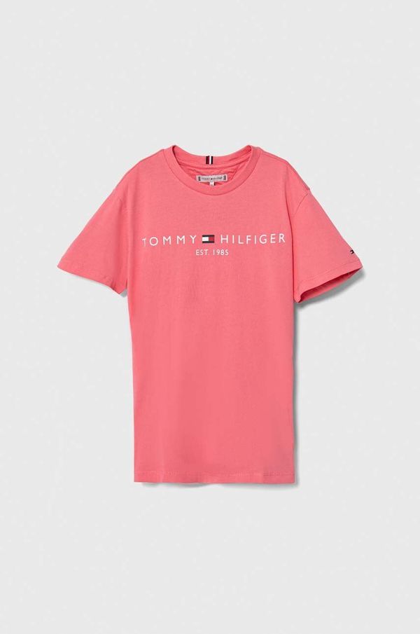 Tommy Hilfiger Dječja pamučna majica kratkih rukava Tommy Hilfiger boja: ružičasta