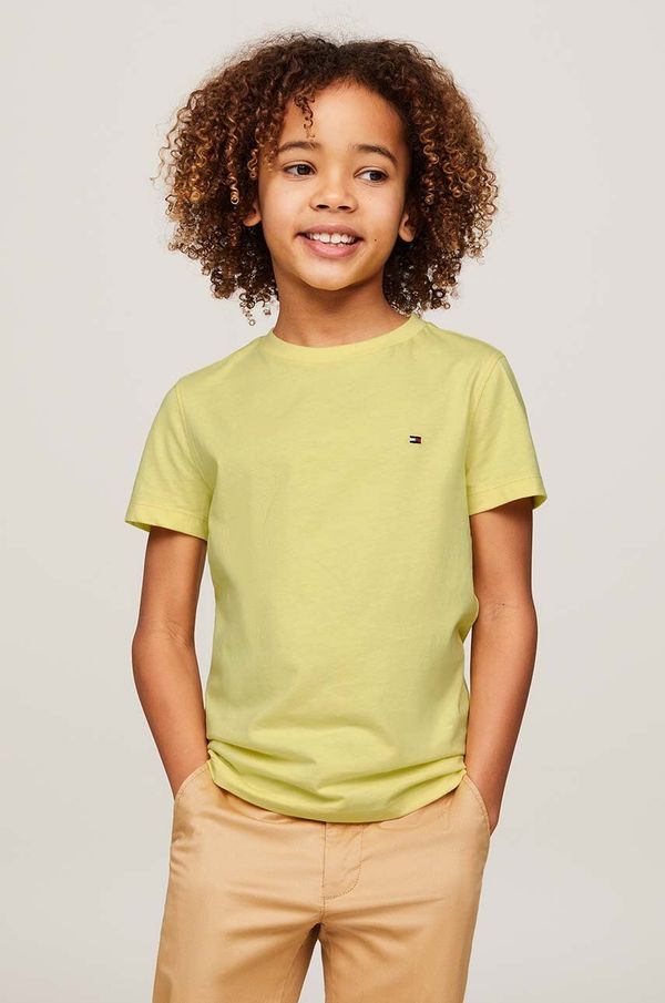 Tommy Hilfiger Dječja pamučna majica kratkih rukava Tommy Hilfiger boja: žuta, s tiskom