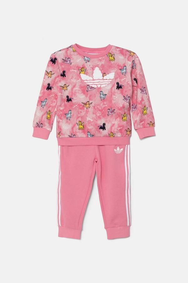 adidas Originals Dječja pamučna trenirka adidas Originals CREW SET boja: ružičasta, JN4669
