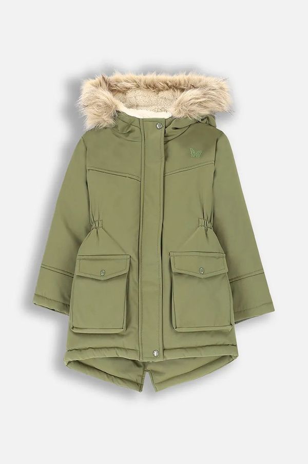 Coccodrillo Dječja parka jakna Coccodrillo boja: zelena, OUTERWEAR GIRL KIDS