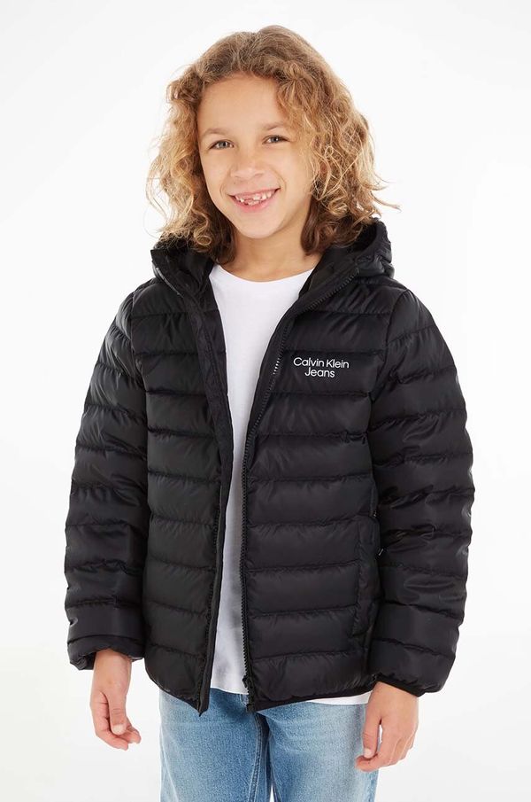 Calvin Klein Jeans Dječja pernata jakna Calvin Klein Jeans boja: crna