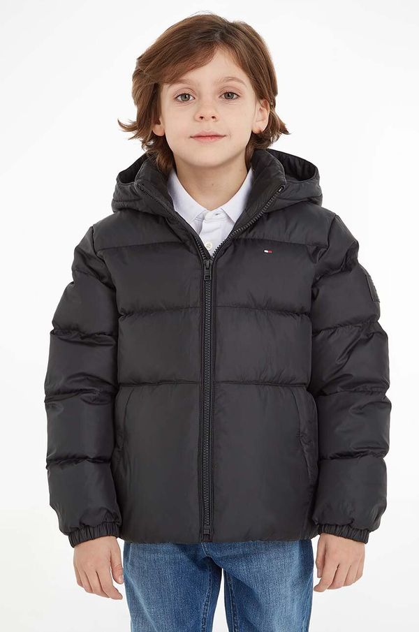 Tommy Hilfiger Dječja pernata jakna Tommy Hilfiger boja: crna
