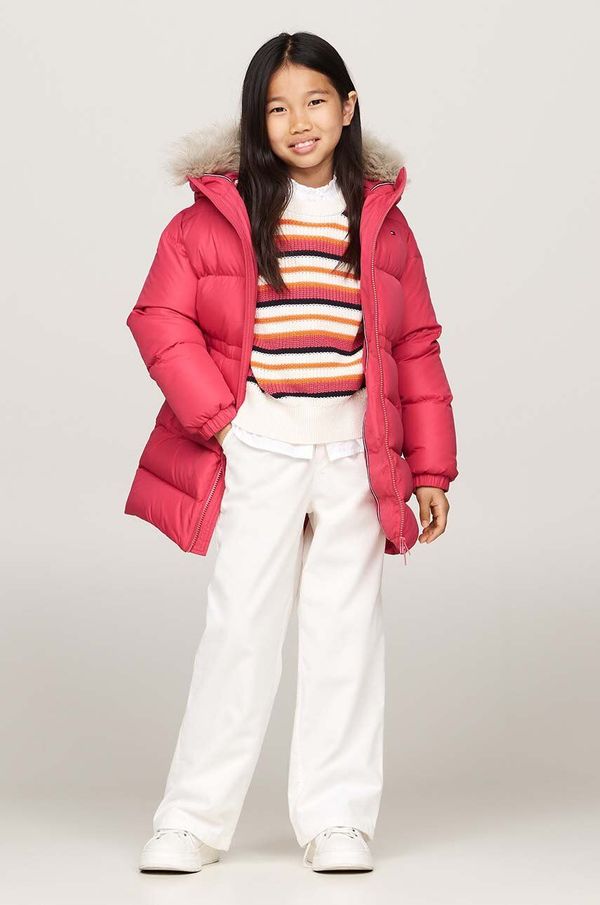 Tommy Hilfiger Dječja pernata jakna Tommy Hilfiger boja: ružičasta, KG0KG07805
