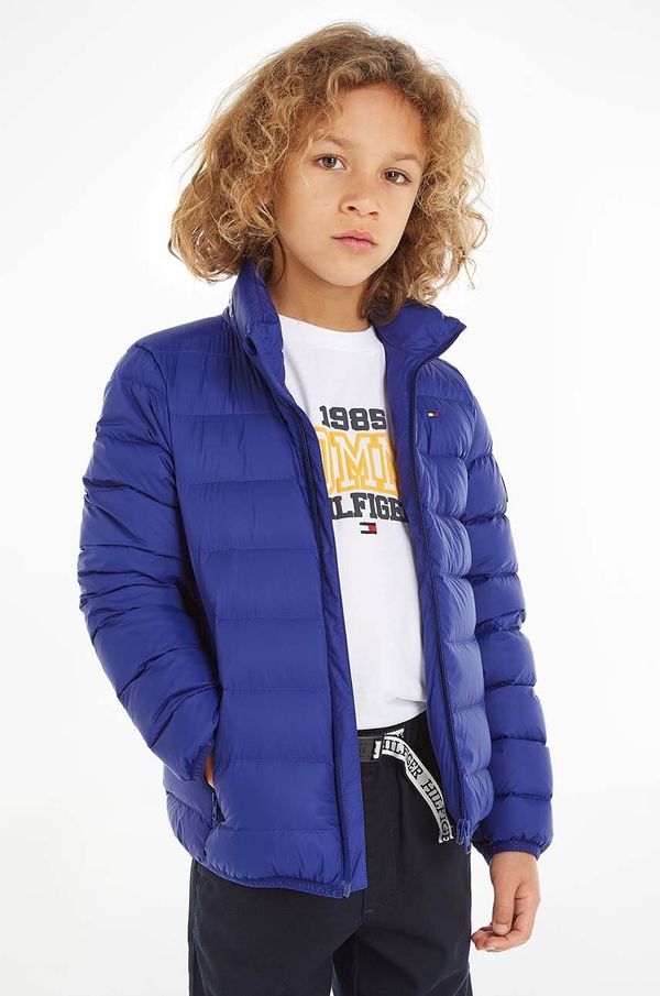Tommy Hilfiger Dječja pernata jakna Tommy Hilfiger boja: tamno plava
