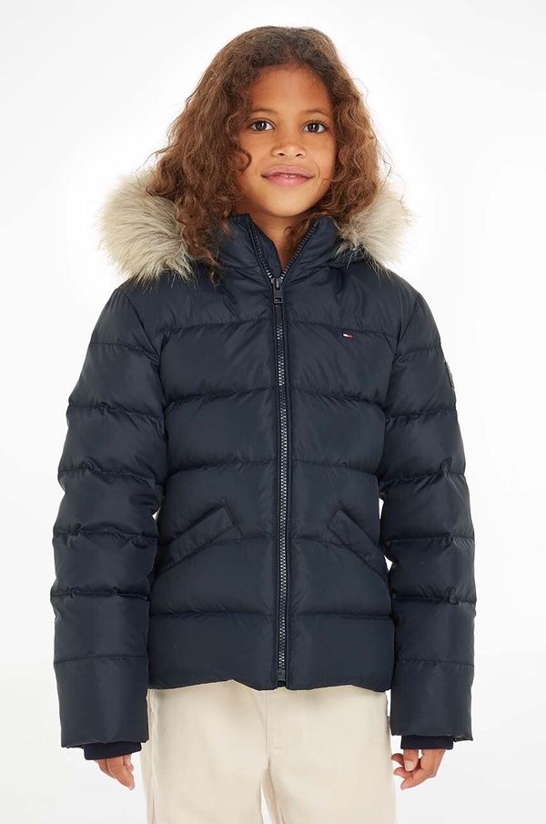 Tommy Hilfiger Dječja pernata jakna Tommy Hilfiger boja: tamno plava