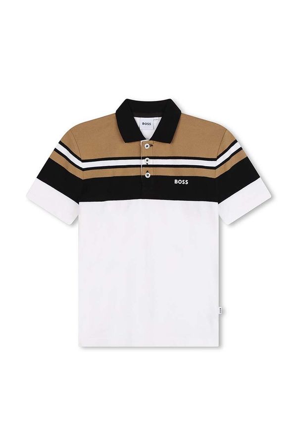 Boss Dječja polo majica BOSS boja: bijela, s uzorkom, J51173