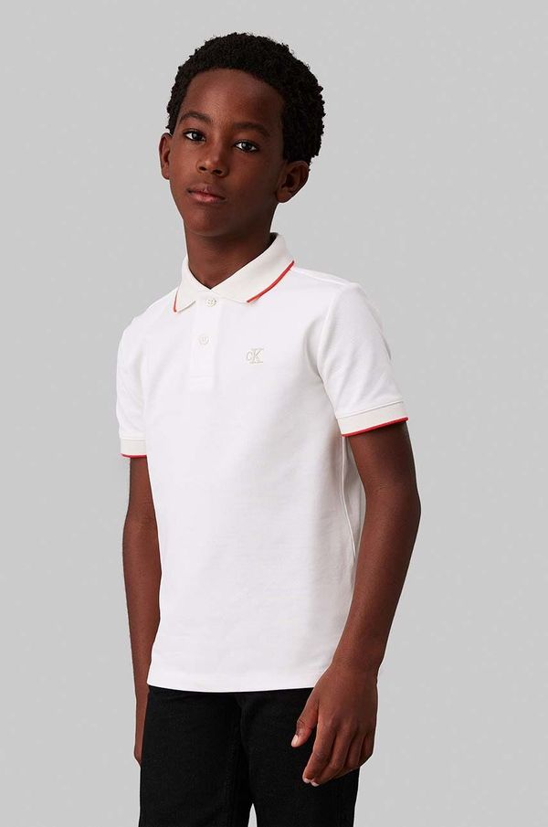 Calvin Klein Jeans Dječja polo majica Calvin Klein Jeans boja: bijela, bez uzorka, IB0IB02230