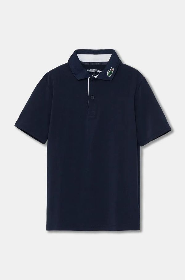 Lacoste Dječja polo majica Lacoste boja: tamno plava, bez uzorka, DJ7429
