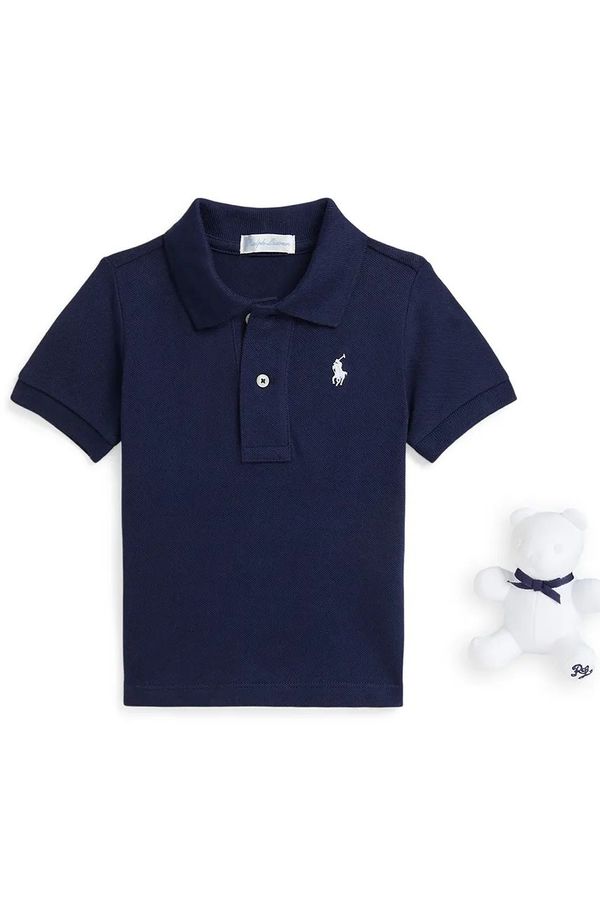 Polo Ralph Lauren Dječja polo majica Polo Ralph Lauren boja: tamno plava, bez uzorka, 320940294001