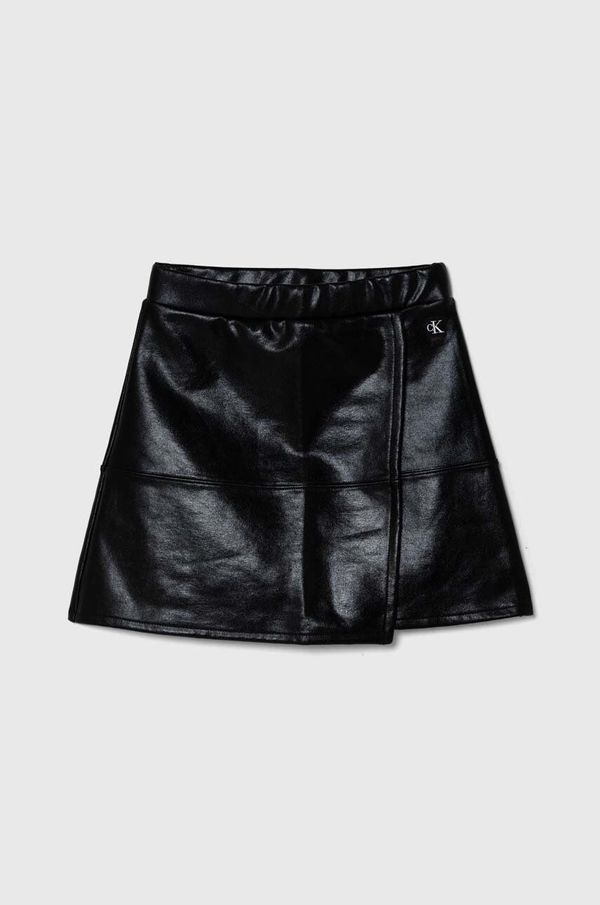 Calvin Klein Jeans Dječja suknja Calvin Klein Jeans boja: crna, mini, širi se prema dolje