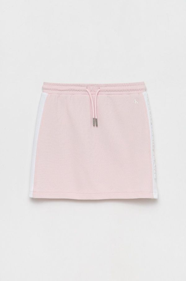 Calvin Klein Jeans Dječja suknja Calvin Klein Jeans boja ružičasta,