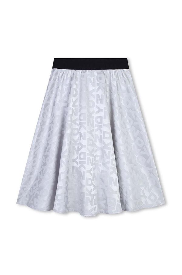 DKNY Dječja suknja Dkny boja: siva, midi, širi se prema dolje, D60217