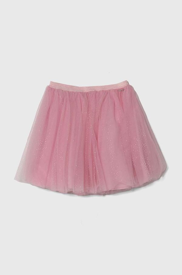 Guess Dječja suknja Guess boja: ružičasta, mini, širi se prema dolje