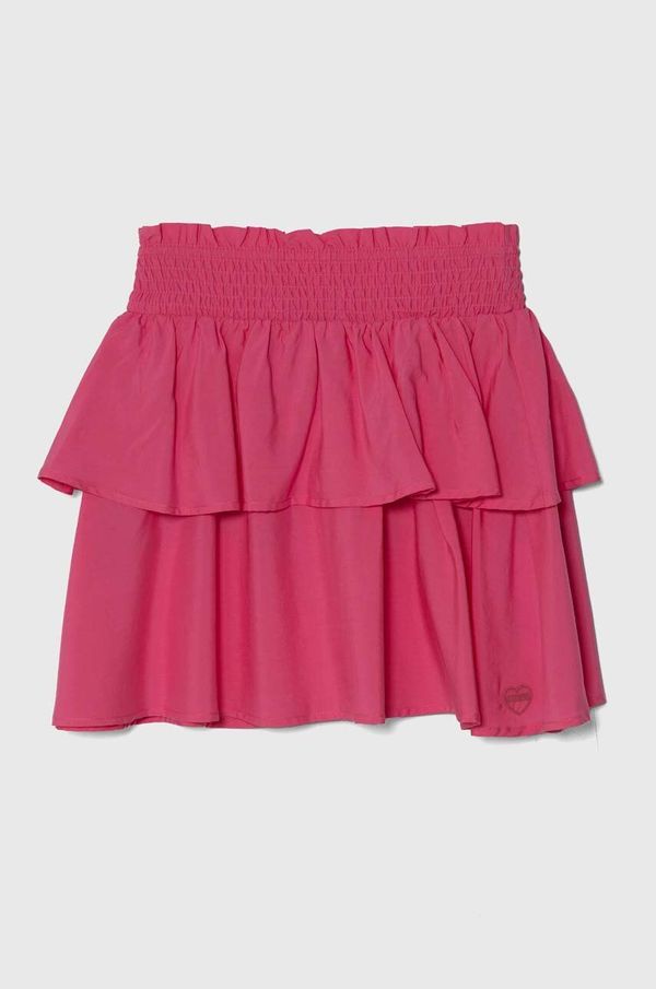 Guess Dječja suknja Guess boja: ružičasta, mini, širi se prema dolje
