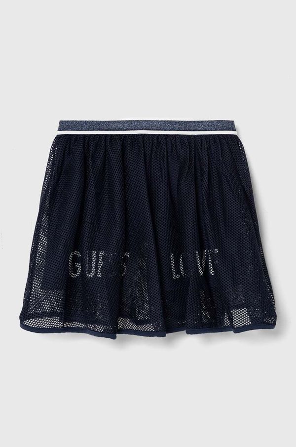Guess Dječja suknja Guess boja: tamno plava, mini, širi se prema dolje