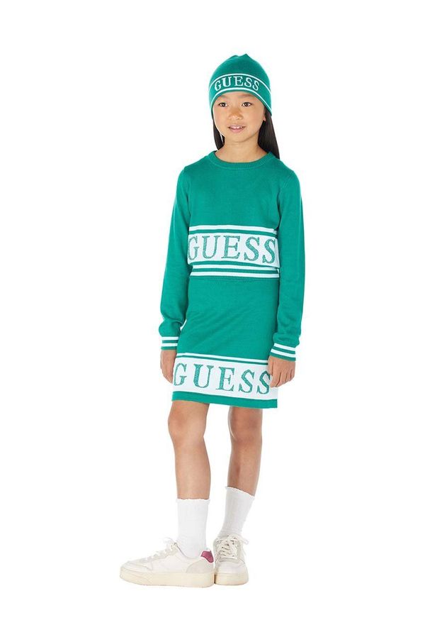 Guess Dječja suknja Guess boja: zelena, mini, ravna