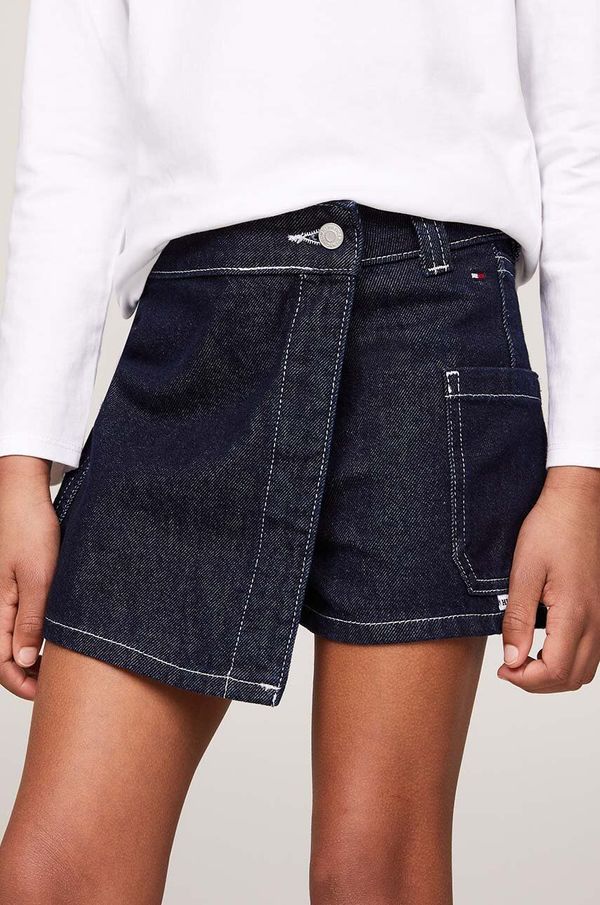Tommy Hilfiger Dječja suknja-hlače Tommy Hilfiger boja: crna, mini, ravna, KG0KG08120