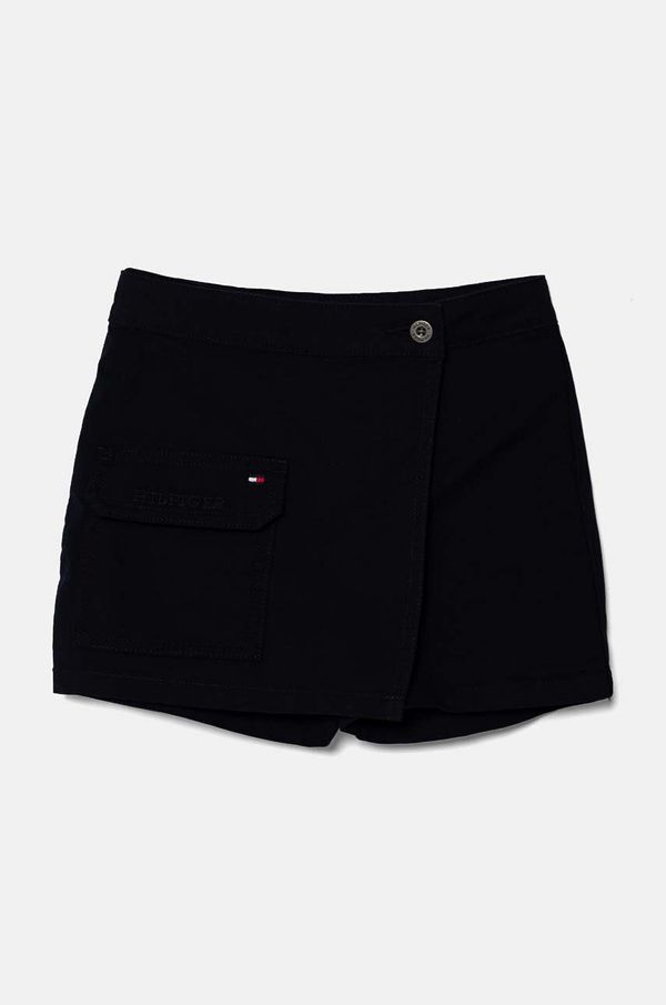 Tommy Hilfiger Dječja suknja-hlače Tommy Hilfiger boja: tamno plava, mini, ravna, KG0KG08262