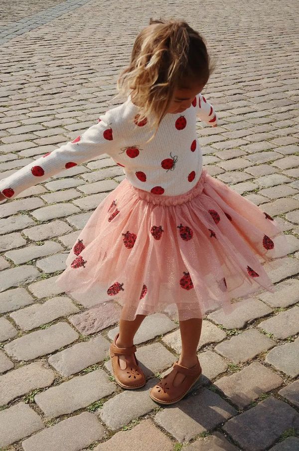 Konges Sløjd Dječja suknja Konges Sløjd YVONNE LADYBUG SKIRT boja: narančasta, mini, širi se prema dolje, KS102218