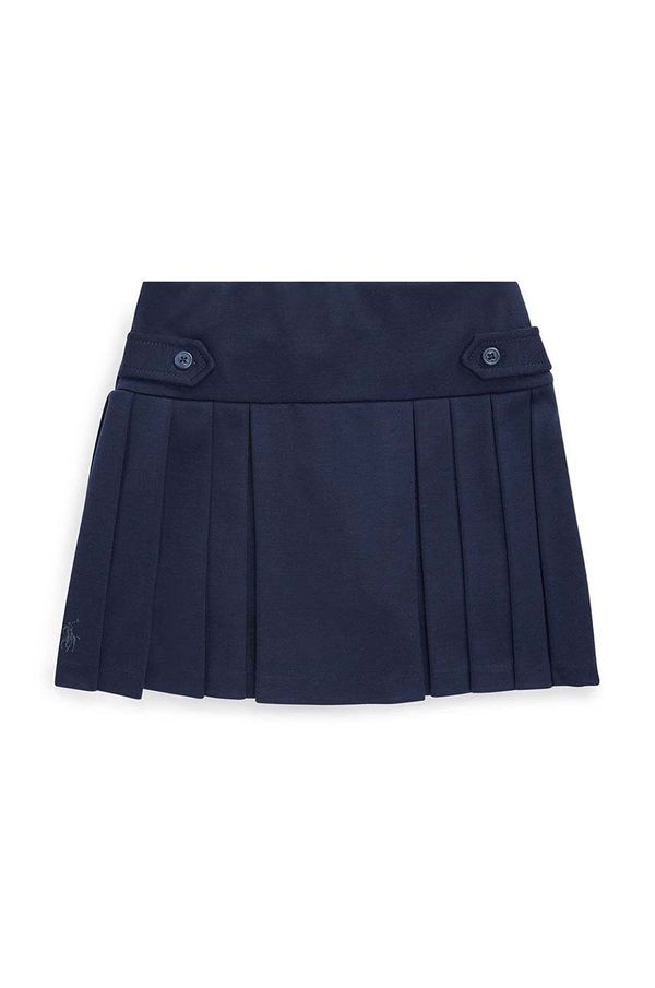 Polo Ralph Lauren Dječja suknja Polo Ralph Lauren boja: tamno plava, mini, širi se prema dolje