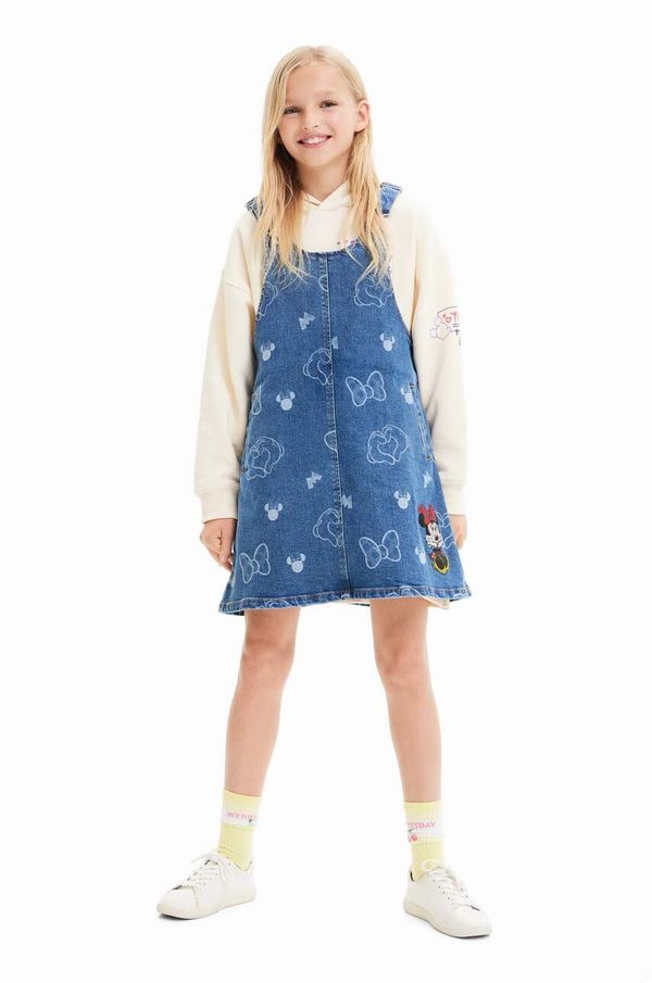 Desigual Dječja traper haljina Desigual x Disney mini, širi se prema dolje