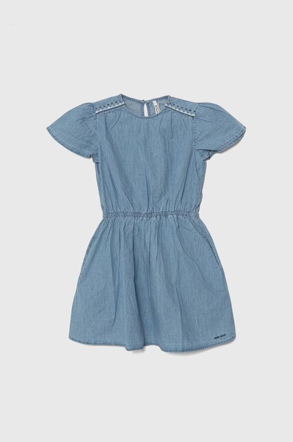 Pepe Jeans Dječja traper haljina Pepe Jeans QUINCY mini, širi se prema dolje