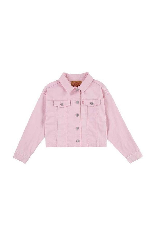 Levi's Dječja traper jakna Levi's LVG COLOR BABY BAGGY TRUCKER boja: ružičasta