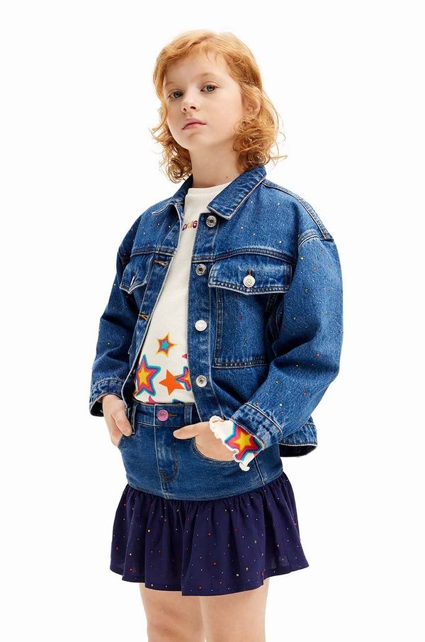 Desigual Dječja traper suknja Desigual boja: tamno plava, mini, širi se prema dolje, 24WGFD01