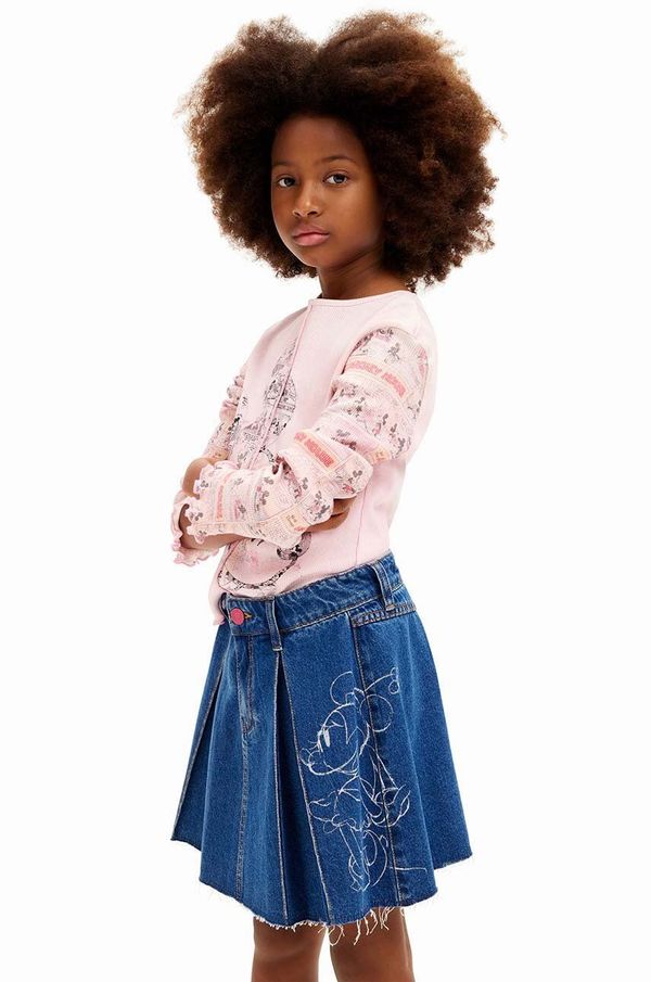 Desigual Dječja traper suknja Desigual MINNIE MOUSE boja: tamno plava, mini, širi se prema dolje, 24WGFD03