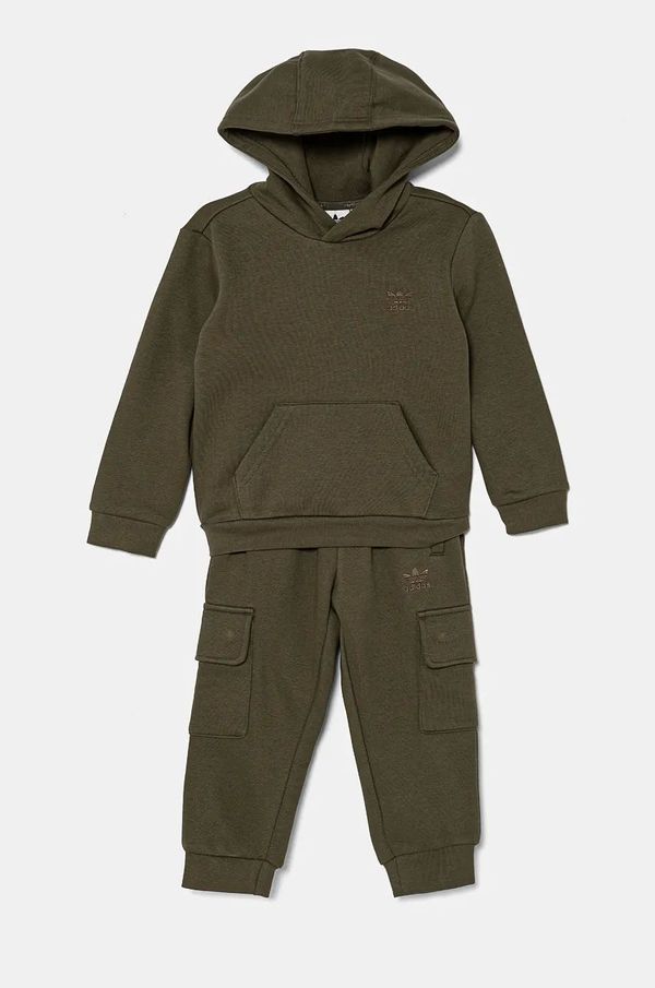 adidas Originals Dječja trenirka adidas Originals HOODIE FZ CARGO boja: zelena, IX9822