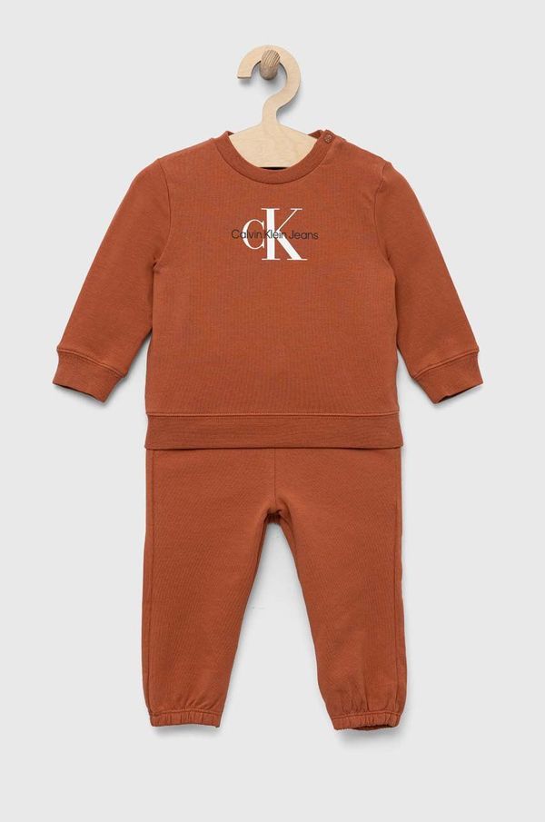 Calvin Klein Jeans Dječja trenirka Calvin Klein Jeans boja: narančasta