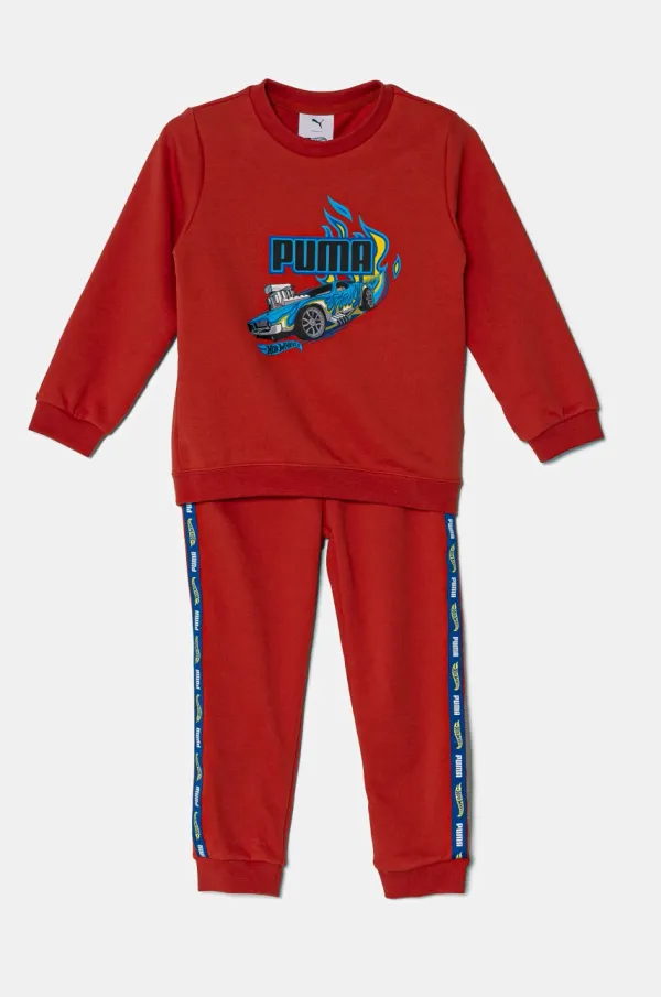 Puma Dječja trenirka Puma X HOT WHEELS MINICATS Crew Set TR boja: crvena, 630073