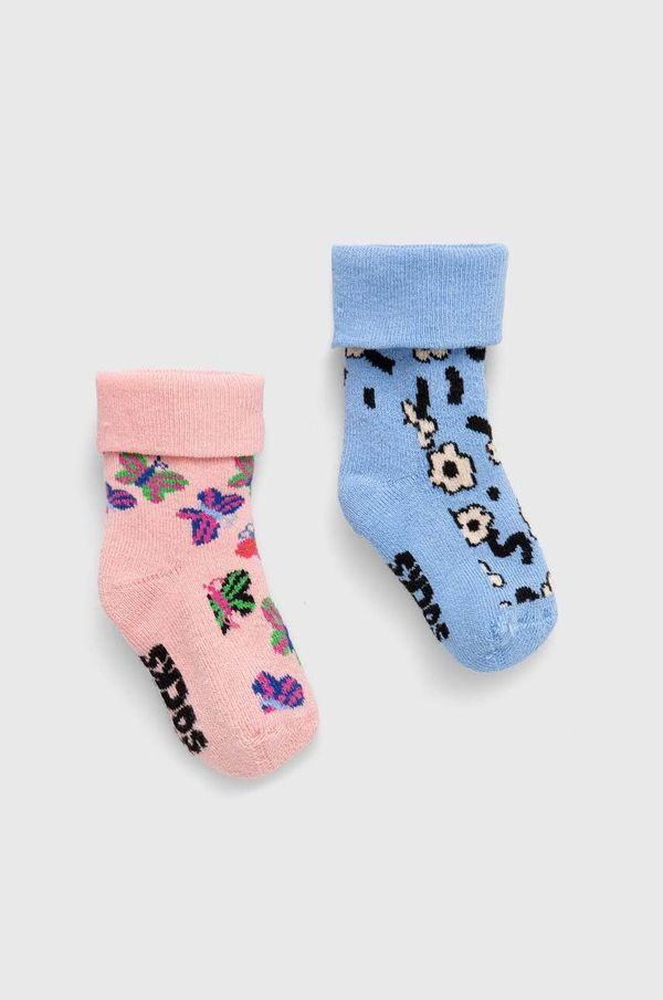 Happy Socks Dječje čarape Happy Socks Kids Butterfly Baby Terry Socks 2-pack boja: ružičasta