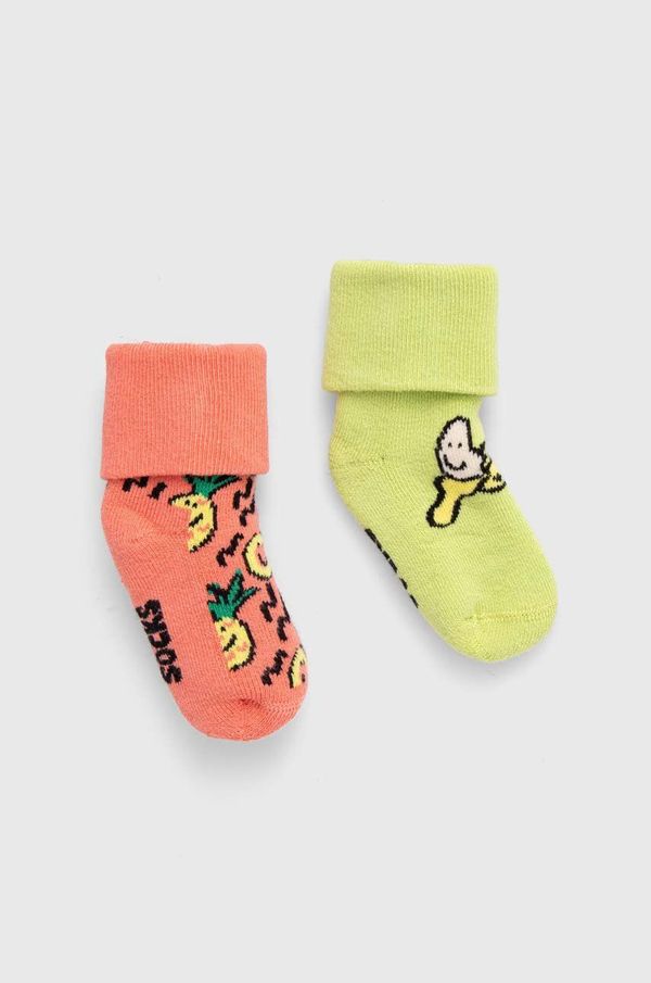 Happy Socks Dječje čarape Happy Socks Kids Fruits Baby Terry Socks 2-pack boja: žuta