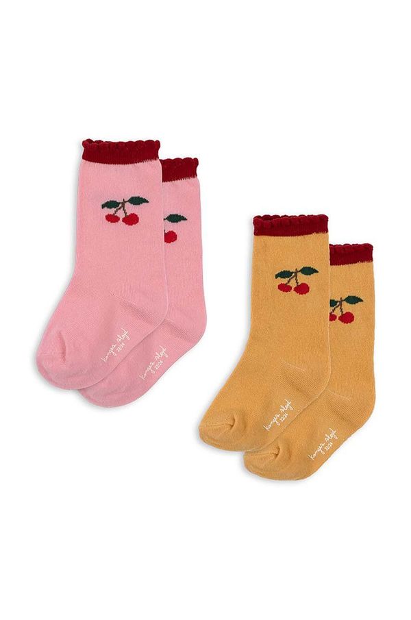 Konges Sløjd Dječje čarape Konges Sløjd JAQUARD FRILL SOCKS 2-pack boja: ružičasta, KS101360
