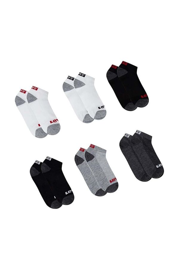 Levi's Dječje čarape Levi's LHN BOX TAB LOW CUT 6PK 6-pack boja: crna