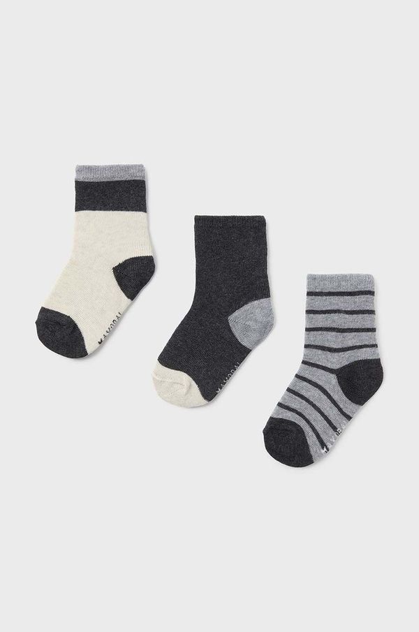 Mayoral Dječje čarape Mayoral 3-pack boja: siva, 10757