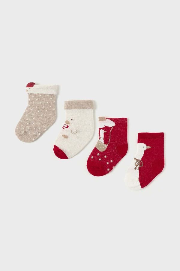 Mayoral Newborn Dječje čarape Mayoral Newborn 4-pack boja: crvena, 9762
