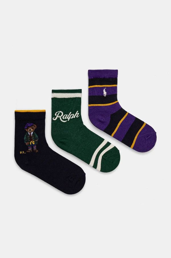 Polo Ralph Lauren Dječje čarape Polo Ralph Lauren 3-pack boja: ljubičasta, 446958815001