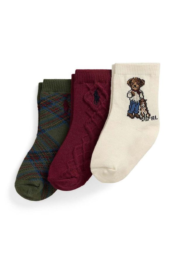 Polo Ralph Lauren Dječje čarape Polo Ralph Lauren 3-pack boja: zelena, 441958808001