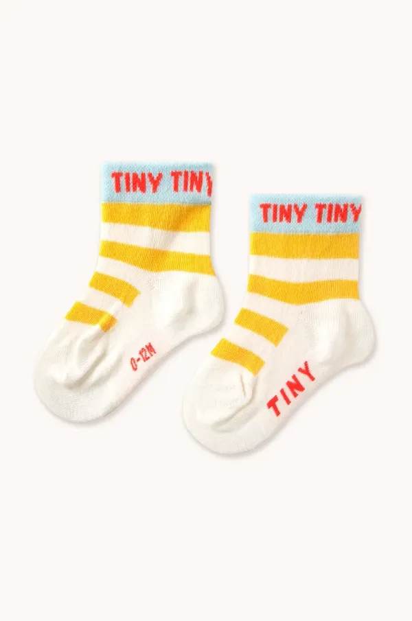 Tinycottons Dječje čarape Tinycottons STRIPES SHORT HEIGHT SOCKS boja: žuta, SS25-458