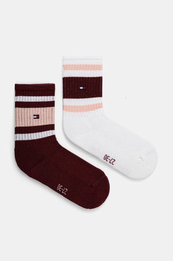 Tommy Hilfiger Dječje čarape Tommy Hilfiger 2-pack boja: bordo, 701229942